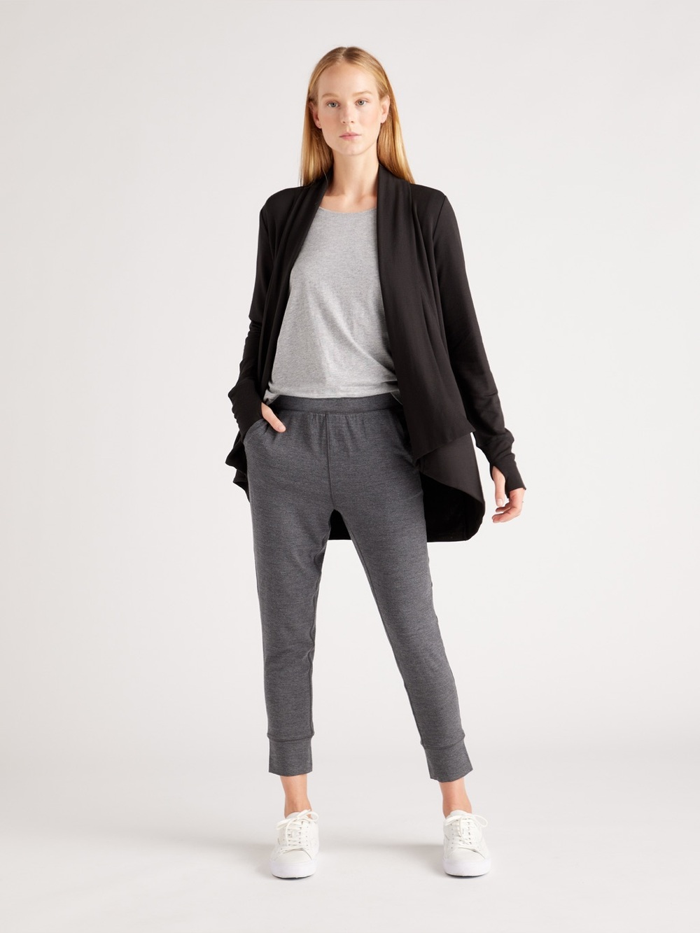 Quince Black French Terry Long Sleeve Modal Cardigan Sz M